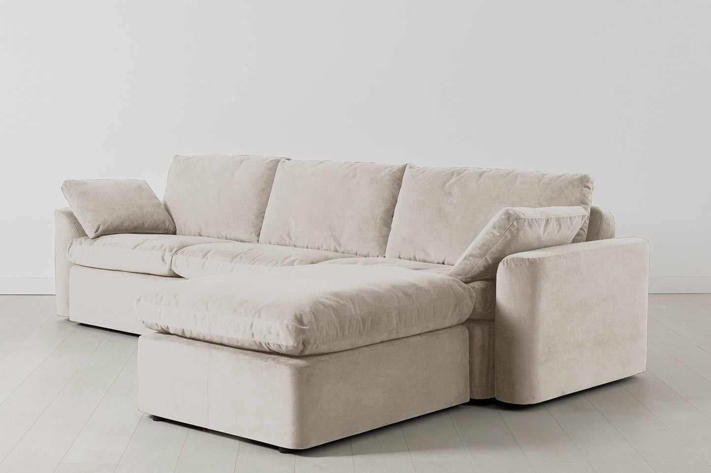 Model 13 4-Seater Sofa with Ottoman, Chalk