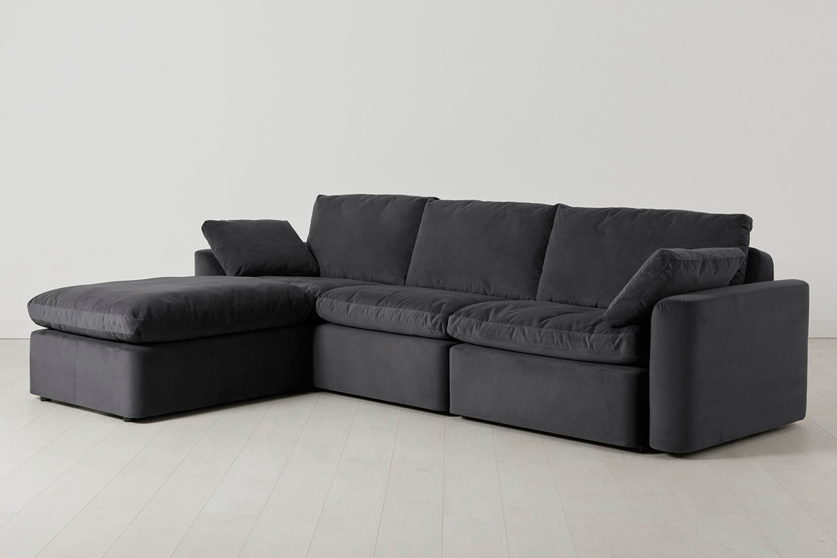 Model 13 4-Seater Left Chaise Sofa, Charcoal