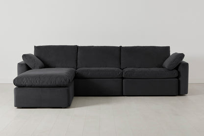 Model 13 4-Seater Left Chaise Sofa, Charcoal
