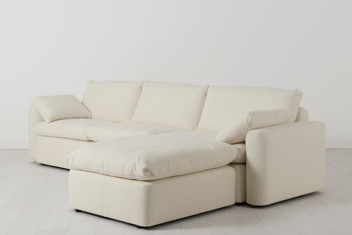 Model 13 4-Seater Sofa with Ottoman, Ivory