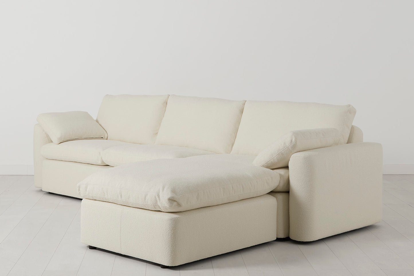 Model 13 4-Seater Sofa with Ottoman, Ivory