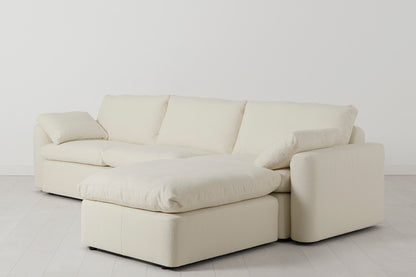 Model 13 4-Seater Sofa with Ottoman, Ivory