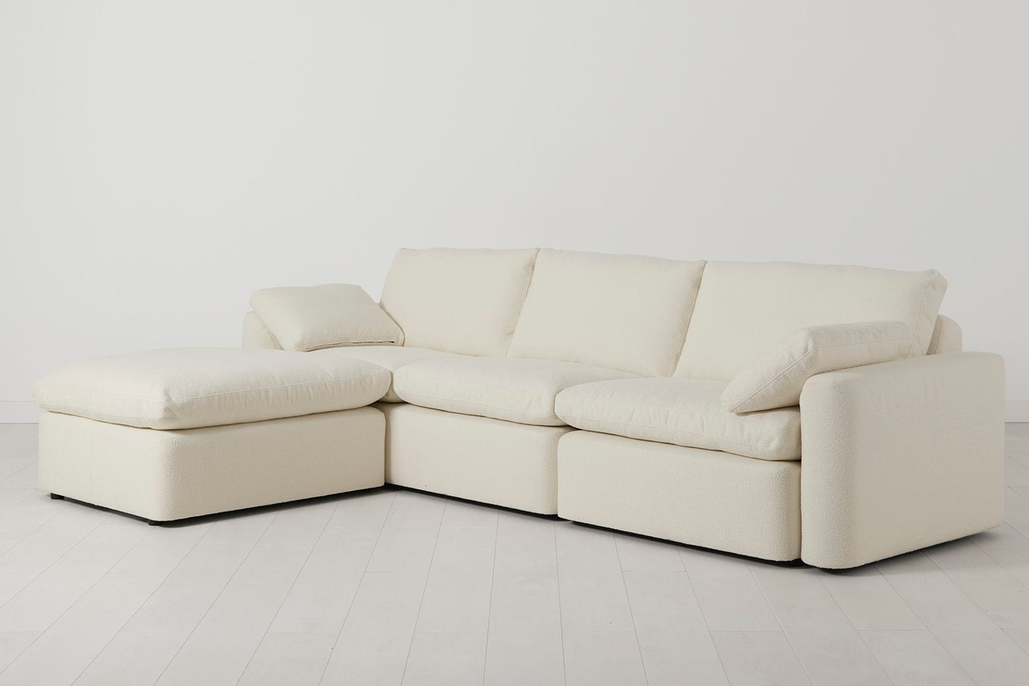 Model 13 4-Seater Left Chaise Sofa, Ivory
