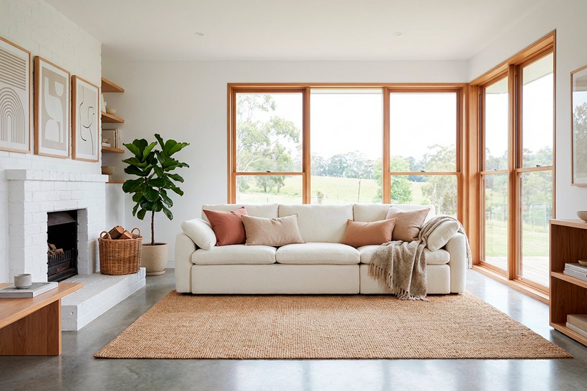 Model 13 4-Seater Sofa, Ivory