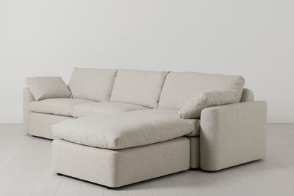Model 13 4-Seater Sofa with Ottoman, Parchment