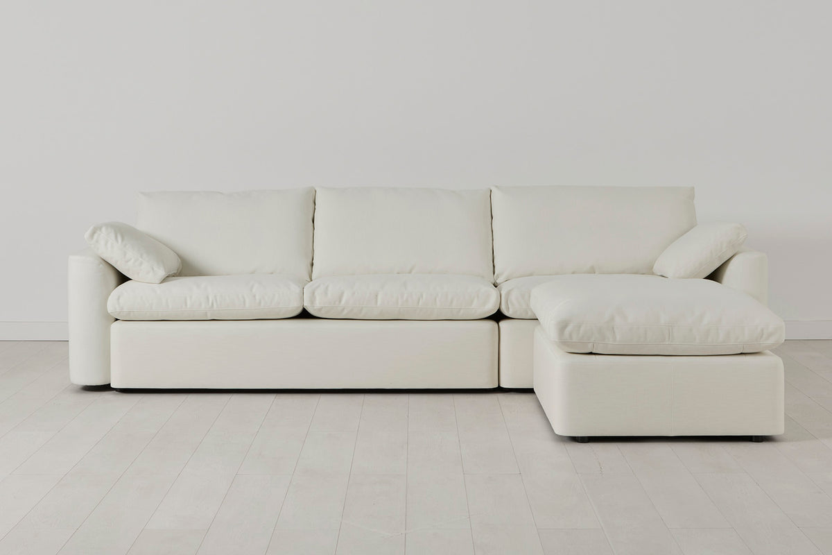 Model 13 4-Seater Sofa with Ottoman, White