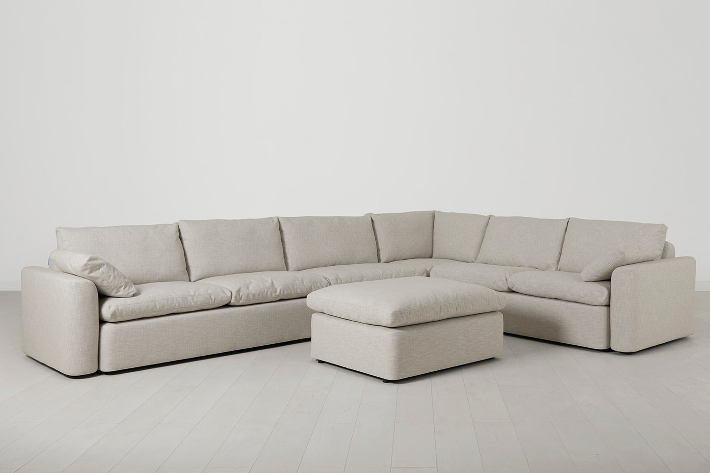 Model 13 Large Corner Sofa with Ottoman, Parchment