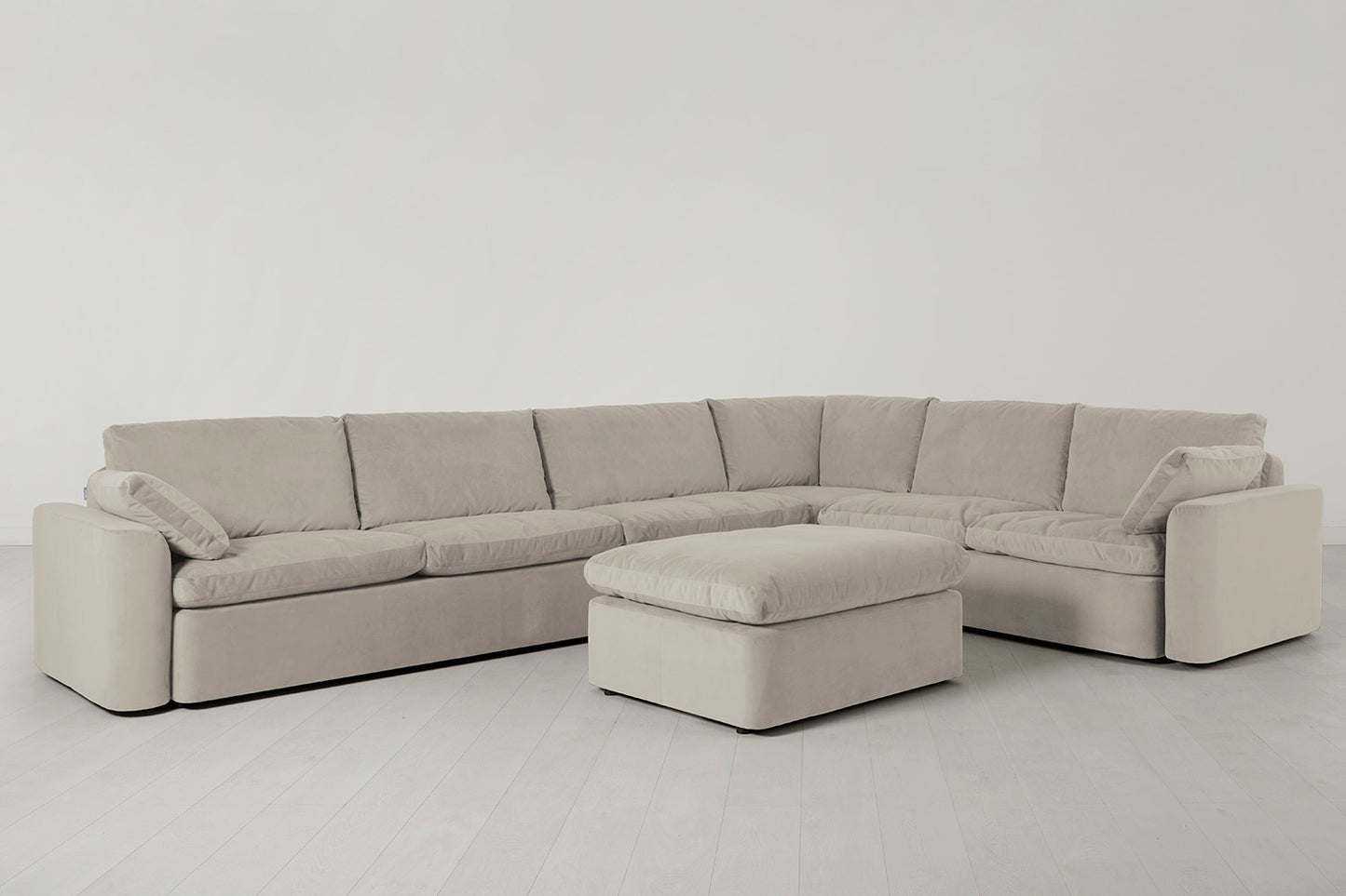 Model 13 Large Corner Sofa with Ottoman, Bone