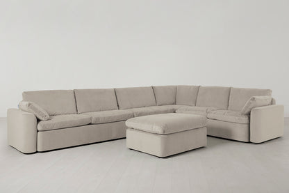 Model 13 Large Corner Sofa with Ottoman, Bone