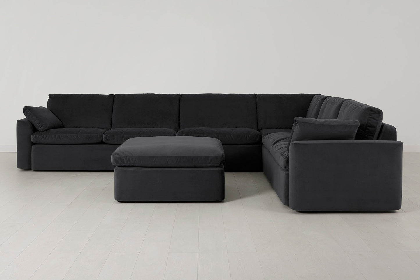 Model 13 Large Corner Sofa with Ottoman, Charcoal