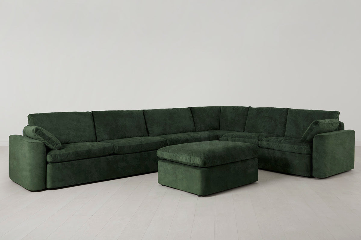 Model 13 Large Corner Sofa with Ottoman, Conifer