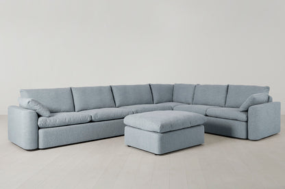 Model 13 Large Corner Sofa with Ottoman, Seaglass