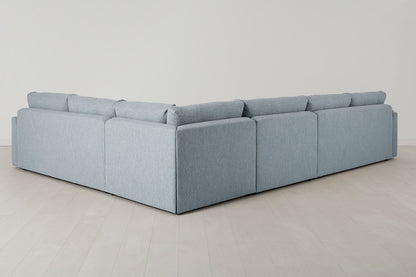 Model 13 Large Corner Sofa with Ottoman, Seaglass