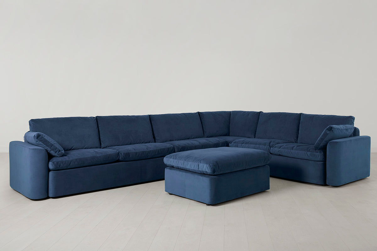 Model 13 Large Corner Sofa with Ottoman, Teal