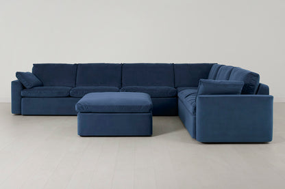 Model 13 Large Corner Sofa with Ottoman, Teal