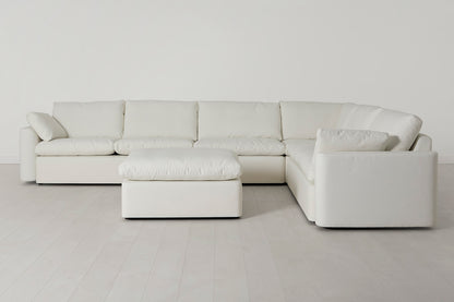 Model 13 Large Corner Sofa with Ottoman, White