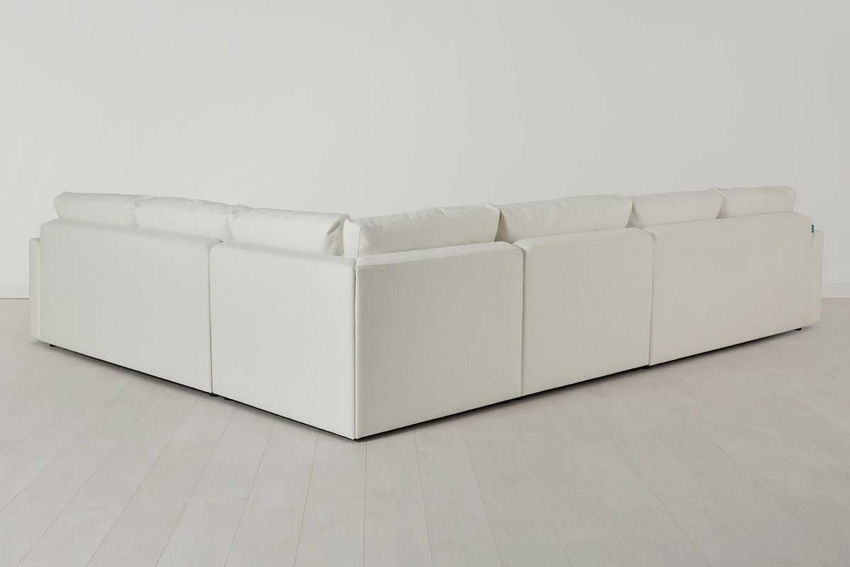 Model 13 Large Corner Sofa with Ottoman, White