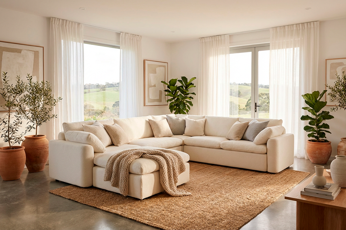 Model 13 Corner Sofa, Ivory