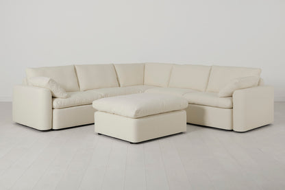 Model 13 Corner Sofa with Ottoman, Ivory