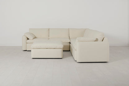 Model 13 Corner Sofa with Ottoman, Ivory