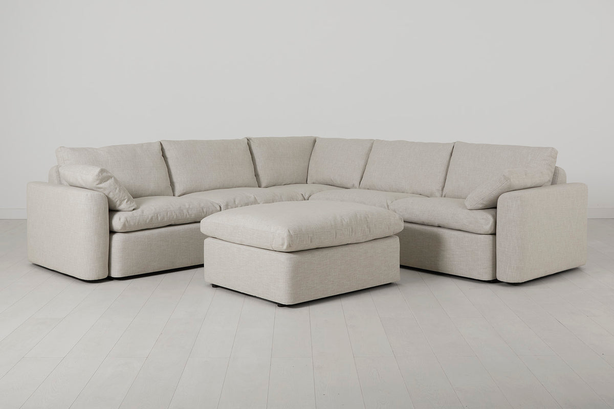 Model 13 Corner Sofa with Ottoman, Parchment