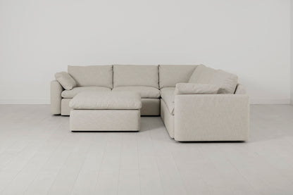 Model 13 Corner Sofa with Ottoman, Parchment