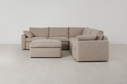 Model 13 Corner Sofa with Ottoman, Pumice