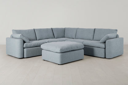 Model 13 Corner Sofa with Ottoman, Seaglass