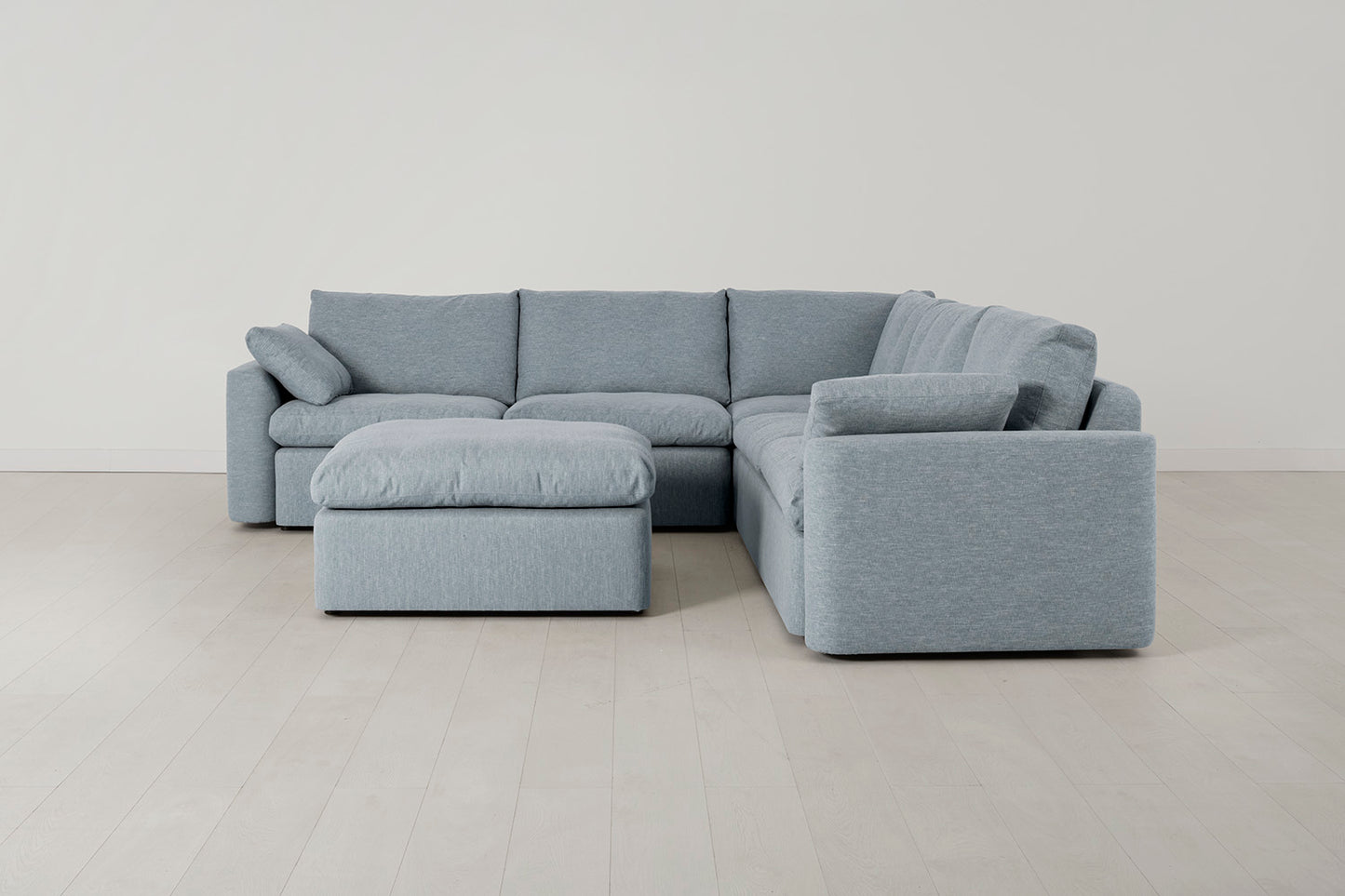 Model 13 Corner Sofa with Ottoman, Seaglass