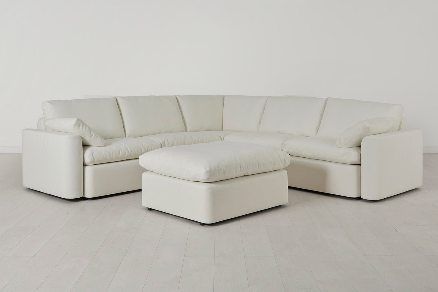 Model 13 Corner Sofa with Ottoman, White