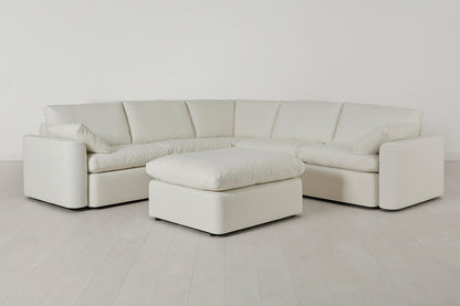 Model 13 Corner Sofa with Ottoman, White