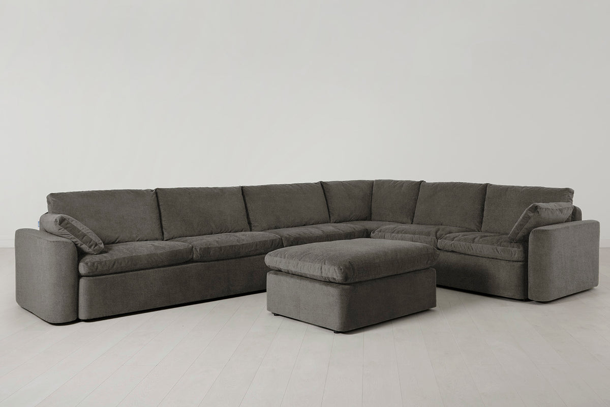 Model 13 Large Corner Sofa with Ottoman, Mink