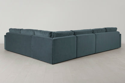 Model 13 Large Corner Sofa with Ottoman, Petrol