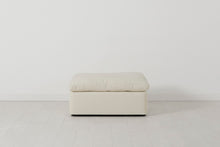Ottoman in white bouclé