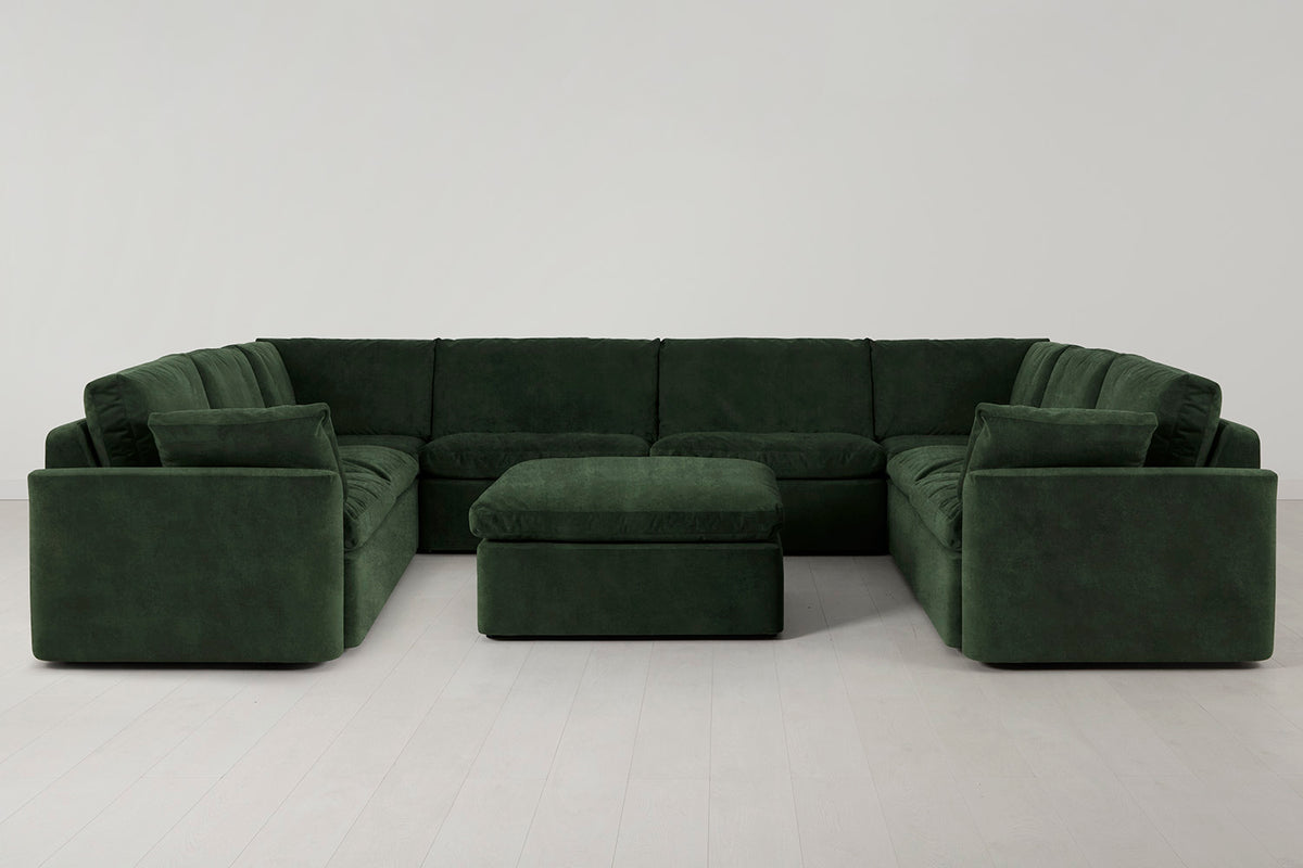 Model 13 U Shaped Sofa with Ottoman, Conifer