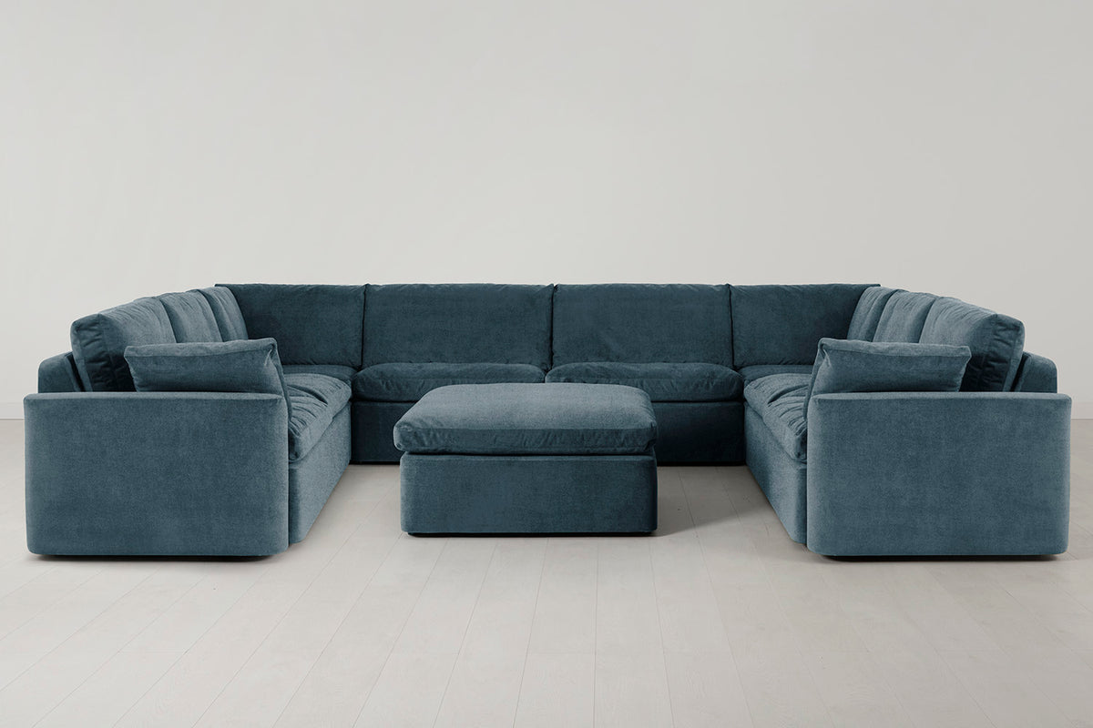 Model 13 U Shaped Sofa with Ottoman, Hydro