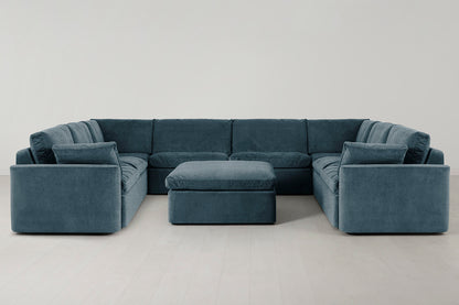Model 13 U Shaped Sofa with Ottoman, Hydro