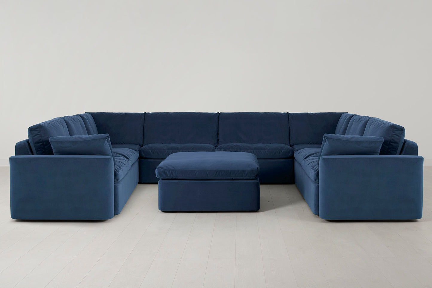 Model 13 U Shaped Sofa with Ottoman, Teal