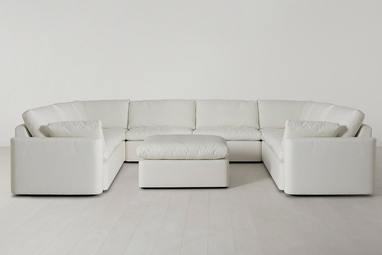 Model 13 U Shaped Sofa with Ottoman, White