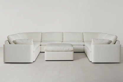 Model 13 U Shaped Sofa with Ottoman, White