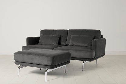 Model 14 2 Seater Sofa with Ottoman, Charcoal