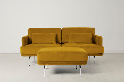 Model 14 2 Seater Sofa with Ottoman, Mustard