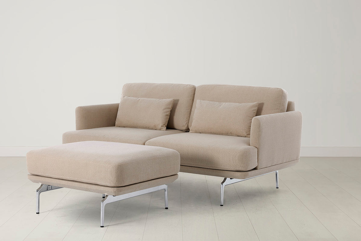 Model 14 2 Seater Sofa with Ottoman, Oatmeal