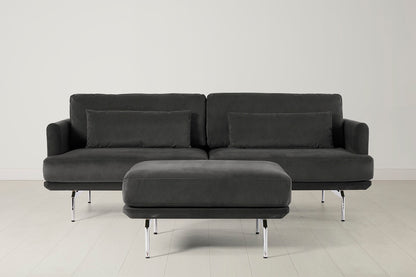 Model 14 3 Seater Sofa with Ottoman, Charcoal