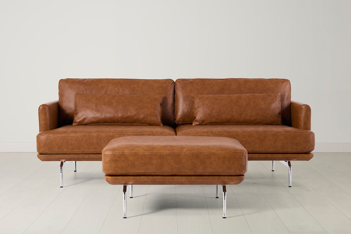 Model 14 3 Seater Sofa with Ottoman, Maple