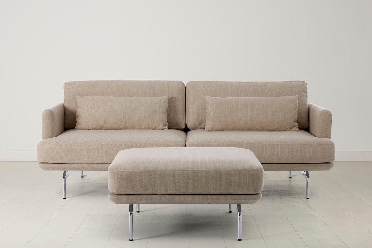 Model 14 3 Seater Sofa with Ottoman, Oatmeal