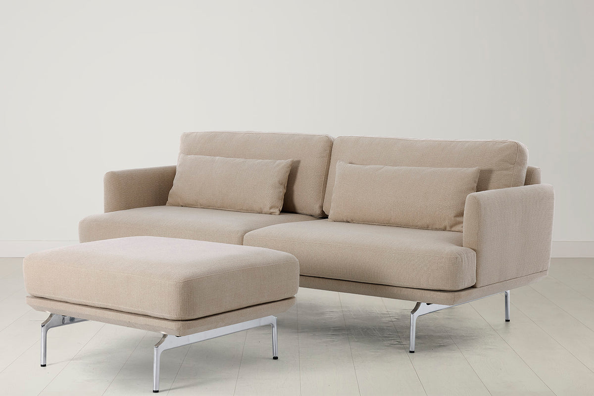 Model 14 3 Seater Sofa with Ottoman, Oatmeal
