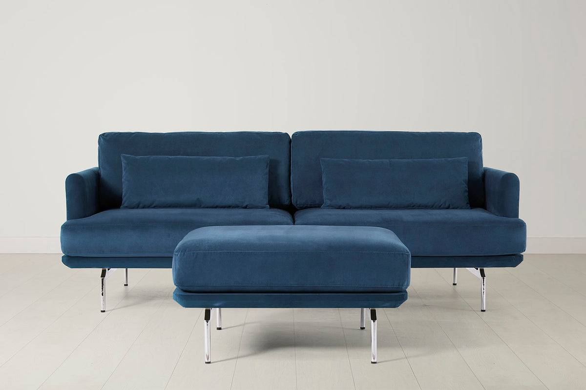 Model 14 3 Seater Sofa with Ottoman, Teal
