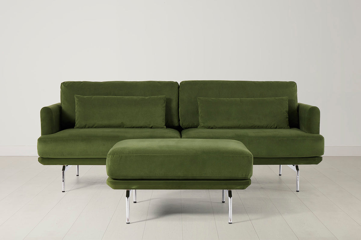 Model 14 3 Seater Sofa with Ottoman, Vine