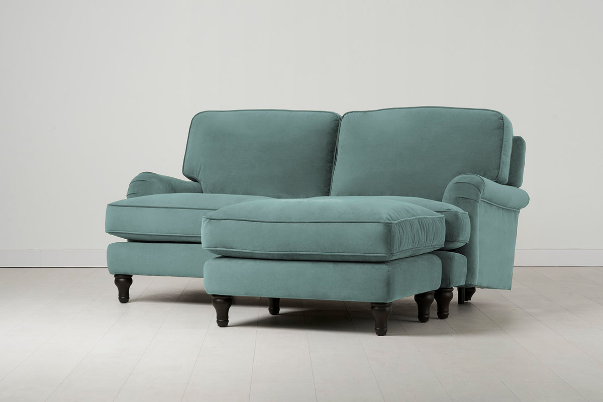 Model 15 2 Seater Sofa with Ottoman, Airforce